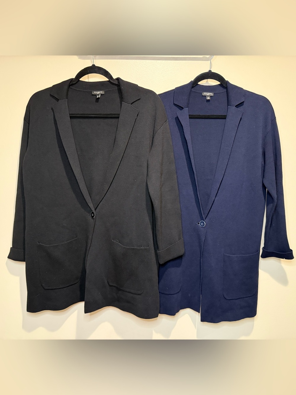 NWOT Talbots Notch Collar Sweater Blazer lot of two - Black & Navy